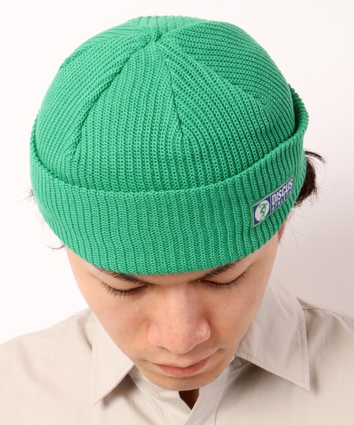 DISCUS（ディスカス）の「【DISCUS】ワンポイント ショートニットキャップ（ニットキャップ/ビーニー・メンズ・ライトイエロー/ネイビー/ライトピンク/オフホワイト/グレー/ブラック/ダークオレンジ/イエロー/ライトパープル/レッド/ライトブルー/グリーン・FREE）」の16枚目の写真