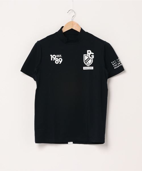 PEARLY GATES(パーリーゲイツ)の「【PEARLY GATES】ソルディフェンダー 半袖 ハイネック カットソー(MENS)(Tシャツ/カットソー)」|ネイビー
