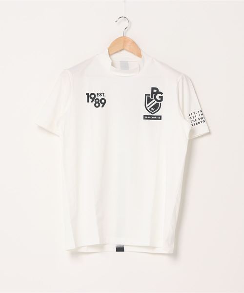 PEARLY GATES(パーリーゲイツ)の「【PEARLY GATES】ソルディフェンダー 半袖 ハイネック カットソー(MENS)(Tシャツ/カットソー)」|ホワイト