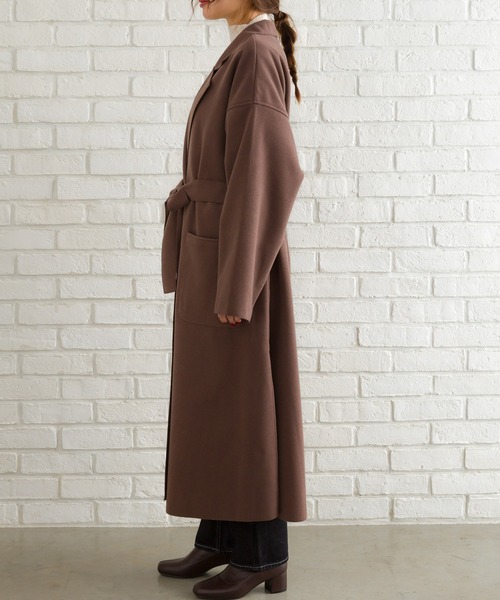 SpRay(スプレイ)の「Wフェイスベルト付きサイドスリットコート(ダウンジャケット/コート・レディース・グリーン/アイボリー/モカ/ライトベージュ/ブルー/ブラック・FREE)」の11枚目の写真