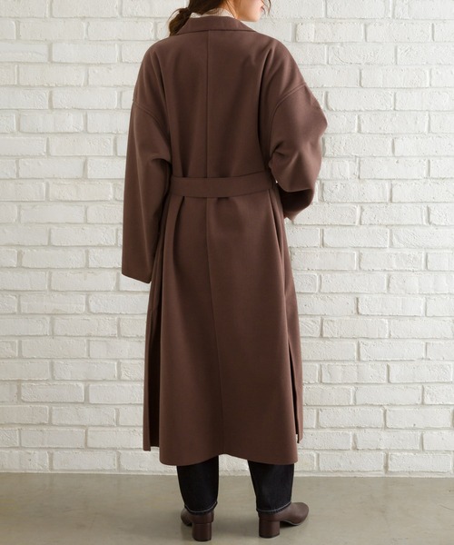 SpRay(スプレイ)の「Wフェイスベルト付きサイドスリットコート(ダウンジャケット/コート・レディース・グリーン/アイボリー/モカ/ライトベージュ/ブルー/ブラック・FREE)」の12枚目の写真