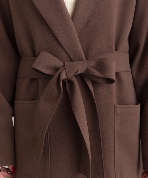 SpRay(スプレイ)の「Wフェイスベルト付きサイドスリットコート(ダウンジャケット/コート・レディース・グリーン/アイボリー/モカ/ライトベージュ/ブルー/ブラック・FREE)」の16枚目の写真