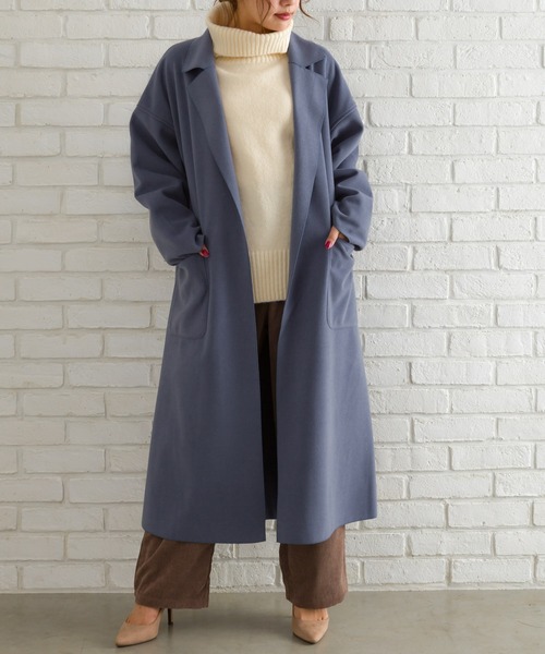 SpRay(スプレイ)の「Wフェイスベルト付きサイドスリットコート(ダウンジャケット/コート・レディース・グリーン/アイボリー/モカ/ライトベージュ/ブルー/ブラック・FREE)」の21枚目の写真