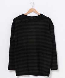 【NO ID.】Bicule Lamb Pile Border Big Pullover / ビキューレ ラム パイル ボーダー ビッグ プルオーバー
