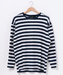 【NO ID.】Bicule Lamb Pile Border Big Pullover / ビキューレ ラム パイル ボーダー ビッグ プルオーバー