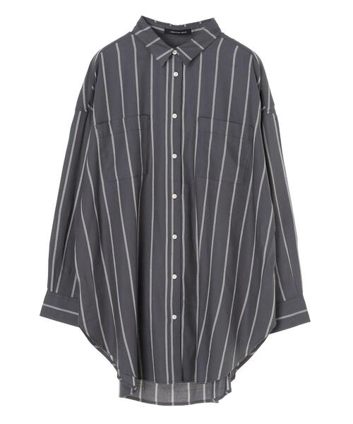 AMERICAN HOLIC（アメリカンホリック）の「バックタックとろみシャツチュニック　＊（シャツ/ブラウス・レディース・その他9/ストライプ/ホワイト系その他6/ホワイト系その他7・FREE）」の4枚目の写真