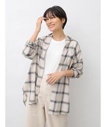 バックタックとろみシャツチュニック *