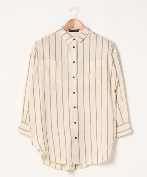 AMERICAN HOLIC（アメリカンホリック）の「バックタックとろみシャツチュニック　＊（シャツ/ブラウス・レディース・その他9/ストライプ/ホワイト系その他6/ホワイト系その他7・FREE）」の18枚目の写真