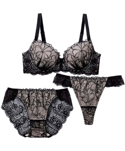 CK【３点セット】カップブラ＆Tバック 5002 （C,Dカップ/LL~4L）ブラ＆ショーツ＆Tバック3点セット