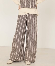 Bab | 【WEB限定】ヘリンボーンジャガードニットパンツ(その他パンツ)