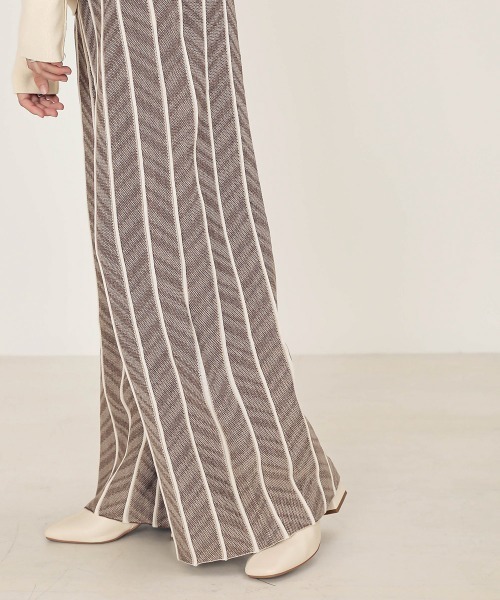 Bab（バブ）の「【WEB限定】ヘリンボーンジャガードニットパンツ（その他パンツ・レディース・ブラック/ベージュ/モカ・FREE）」の7枚目の写真