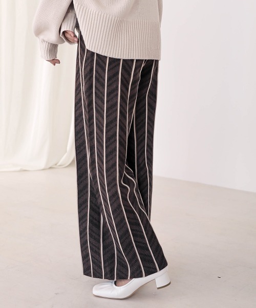 Bab（バブ）の「【WEB限定】ヘリンボーンジャガードニットパンツ（その他パンツ・レディース・ブラック/ベージュ/モカ・FREE）」の20枚目の写真