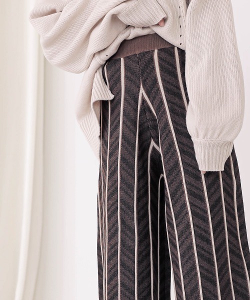 Bab（バブ）の「【WEB限定】ヘリンボーンジャガードニットパンツ（その他パンツ・レディース・ブラック/ベージュ/モカ・FREE）」の22枚目の写真