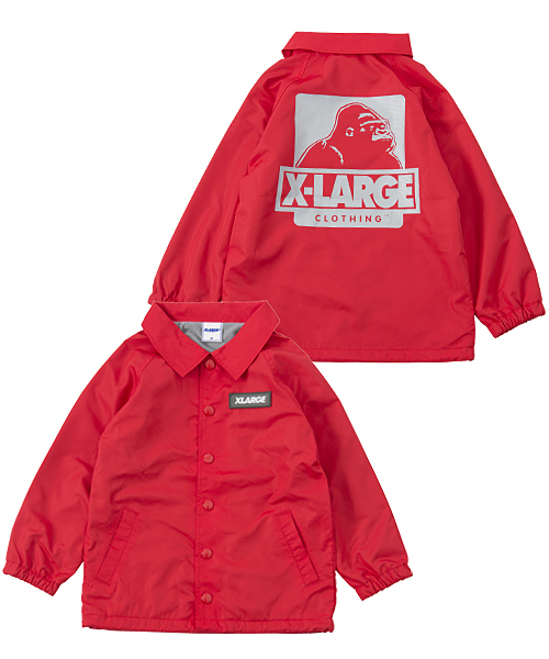 XLARGE KIDS(エクストララージキッズ)の「OG COACHES JACKET(ナイロンジャケット・キッズ・ブラック/レッド・4T/5T/6T/7T/8T)」の1枚目の写真