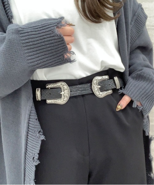 PairPair（ペアペア）の「ダブルバックルベルト（ベルト・レディース・ブラック/ブラウン/クリア/ブラック系その他・FREE）」の3枚目の写真