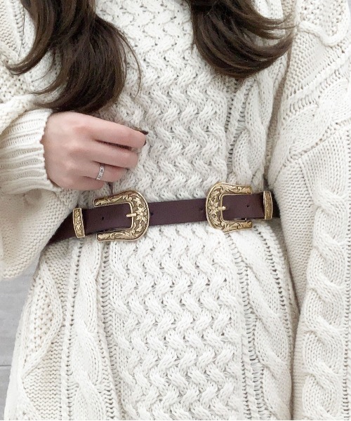 PairPair（ペアペア）の「ダブルバックルベルト（ベルト・レディース・ブラック/ブラウン/クリア/ブラック系その他・FREE）」の9枚目の写真