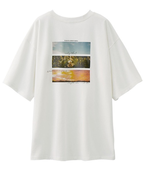 GeeRA(ジーラ)の「フォトプリントチュニックTシャツ(Tシャツ/カットソー・レディース・ホワイト/チャコールグレー/オフホワイト/チャコール・MEDIUM/LARGE/X-LARGE/XX-LARGE)」の7枚目の写真