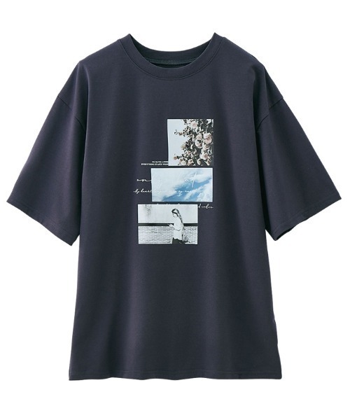 GeeRA(ジーラ)の「フォトプリントチュニックTシャツ(Tシャツ/カットソー・レディース・ホワイト/チャコールグレー/オフホワイト/チャコール・MEDIUM/LARGE/X-LARGE/XX-LARGE)」の5枚目の写真