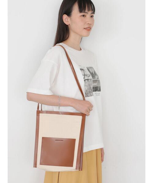 AMERICAN HOLIC（アメリカンホリック）の「キャンバスコンビトートバッグ（トートバッグ・レディース・ブラック/ブラウン・FREE）」の7枚目の写真