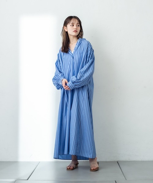 mystic(ミスティック)の「ストライプシャツワンピース(ワンピース・レディース・ブルー/グリーン・FREE)」の20枚目の写真