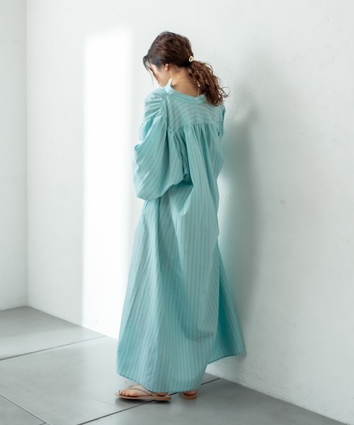 mystic(ミスティック)の「ストライプシャツワンピース(ワンピース・レディース・ブルー/グリーン・FREE)」の14枚目の写真