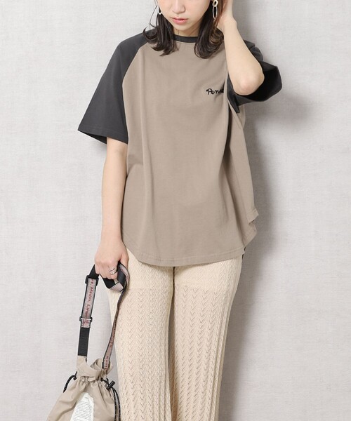 FREAK'S STORE（フリークスストア）の「▽【WEB限定】PENNEYS/ペニーズ　別注ラグラン配色Tシャツ（Tシャツ/カットソー・レディース・ホワイト/グリーン/ベージュ/グレー/レッド・ﾌﾘ-）」の15枚目の写真