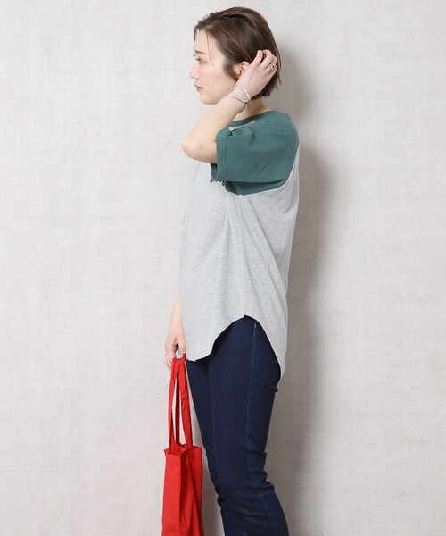 FREAK'S STORE（フリークスストア）の「▽【WEB限定】PENNEYS/ペニーズ　別注ラグラン配色Tシャツ（Tシャツ/カットソー・レディース・ホワイト/グリーン/ベージュ/グレー/レッド・ﾌﾘ-）」の16枚目の写真