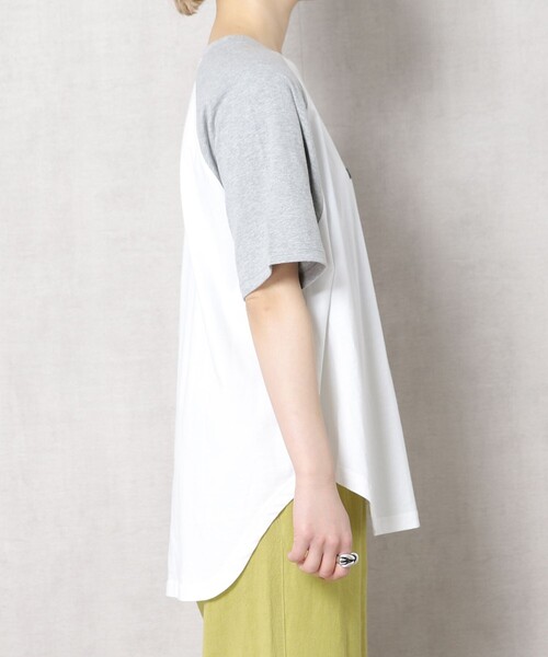 FREAK'S STORE（フリークスストア）の「▽【WEB限定】PENNEYS/ペニーズ　別注ラグラン配色Tシャツ（Tシャツ/カットソー・レディース・ホワイト/グリーン/ベージュ/グレー/レッド・ﾌﾘ-）」の21枚目の写真