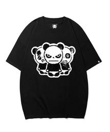 HIPANDA ハイパンダ メンズ HIPANDAトリオロゴ スパンコール 半袖Tシャツ