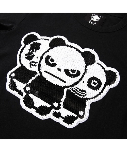 HIPANDA(ハイパンダ)の「HIPANDA ハイパンダ メンズ HIPANDAトリオロゴ スパンコール 半袖Tシャツ(Tシャツ/カットソー・メンズ・ブラック/ホワイト・LARGE/X-LARGE/XX-LARGE/MEDIUM/SMALL)」の5枚目の写真