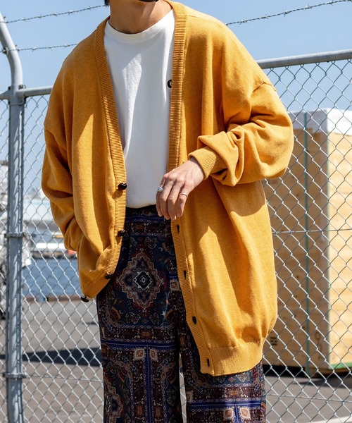 kutir（クティール）の「スプリングルーズニットカーディガン（カーディガン/ボレロ・メンズ・ピンク/ダークパープル/マスタード/ダークブルー・MEDIUM/LARGE）」の3枚目の写真