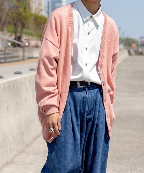 kutir（クティール）の「スプリングルーズニットカーディガン（カーディガン/ボレロ・メンズ・ピンク/ダークパープル/マスタード/ダークブルー・MEDIUM/LARGE）」の14枚目の写真