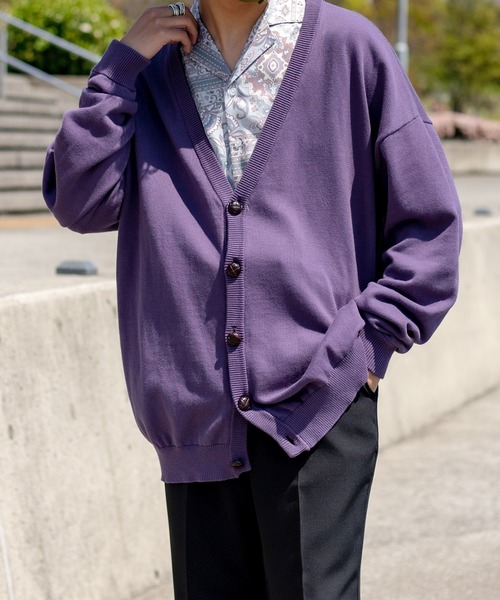 kutir（クティール）の「スプリングルーズニットカーディガン（カーディガン/ボレロ・メンズ・ピンク/ダークパープル/マスタード/ダークブルー・MEDIUM/LARGE）」の9枚目の写真