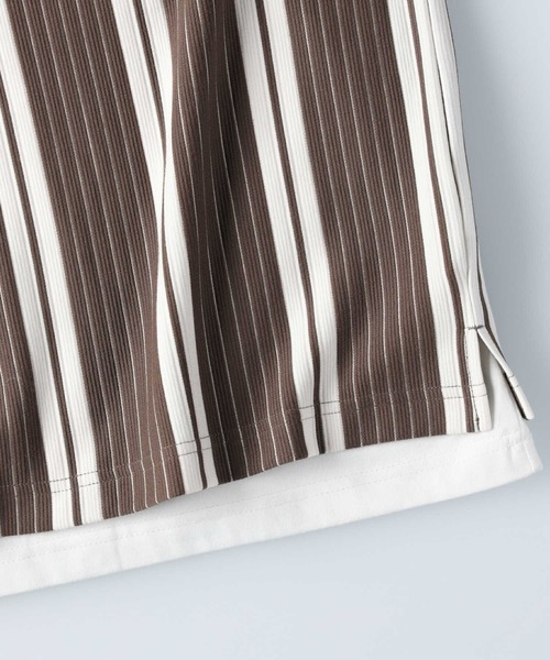 PLUS ONE（プラスワン）の「【PLUS ONE】ストライプレイヤードTシャツ（アンサンブル・メンズ・ブラック/ベージュ/ネイビー・M/L/XL）」の10枚目の写真