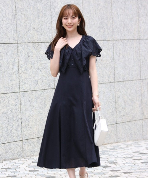 【極美品】レリアン カットワークドレス ワンピース チュール 黒 極美品】レリアン カットワークドレス ワンピース チュール 黒