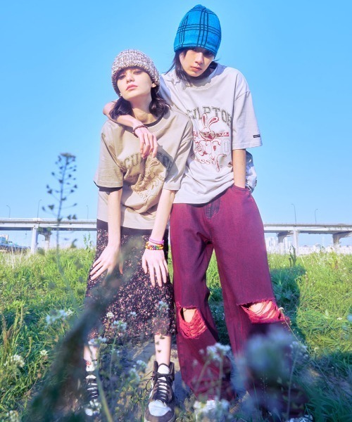 SCULPTOR（スカルプター）の「MASCOT VARSITY TEE/マスコットバーシティTシャツ（Tシャツ/カットソー・レディース・ホワイト/ベージュ/グレー/ブラック・MEDIUM）」の9枚目の写真