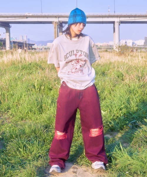 SCULPTOR（スカルプター）の「MASCOT VARSITY TEE/マスコットバーシティTシャツ（Tシャツ/カットソー・レディース・ホワイト/ベージュ/グレー/ブラック・MEDIUM）」の12枚目の写真