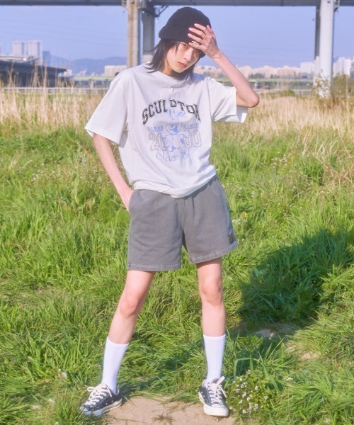 SCULPTOR（スカルプター）の「MASCOT VARSITY TEE/マスコットバーシティTシャツ（Tシャツ/カットソー・レディース・ホワイト/ベージュ/グレー/ブラック・MEDIUM）」の7枚目の写真