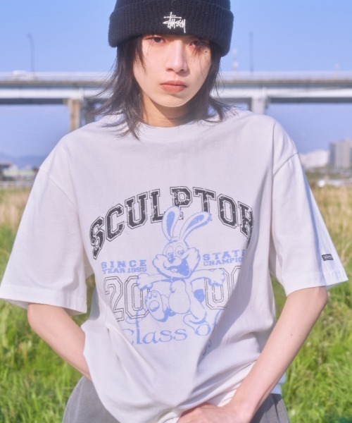 SCULPTOR（スカルプター）の「MASCOT VARSITY TEE/マスコットバーシティTシャツ（Tシャツ/カットソー・レディース・ホワイト/ベージュ/グレー/ブラック・MEDIUM）」の5枚目の写真