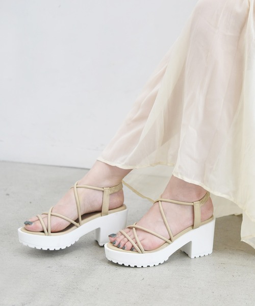 NOFALL(ノーフォール)の「コードストラップシャークソールサンダル(サンダル・レディース・ホワイト/ブラック/ベージュ/ブルー/イエロー/ピンク系その他・LL/3L/SS/S/M/L)」の4枚目の写真