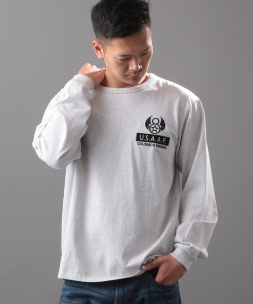 AVIREX（アヴィレックス）の「長袖 Tシャツ エアリアル リーコン / LS T-SHIRT AERIAL RECON / アヴィレックス / AVIREX（Tシャツ/カットソー・メンズ・ライトグレー/ブラック/オフホワイト/タン・MEDIUM/LARGE/X-LARGE/XX-LARGE）」の10枚目の写真