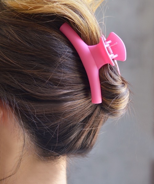 F&D : ワイドネオンカラーヘアクリップ（バレッタ/ヘアクリップ