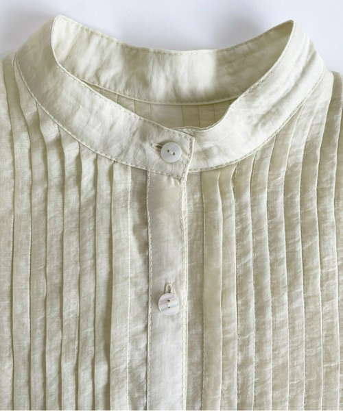 Libra Cue(リブラ キュー)の「ハーフスリーブピンタックブラウス(シャツ/ブラウス・レディース・ホワイト/ブラック/グレー・FREE)」の17枚目の写真