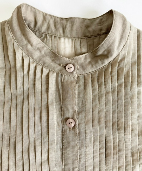 Libra Cue(リブラ キュー)の「ハーフスリーブピンタックブラウス(シャツ/ブラウス・レディース・ホワイト/ブラック/グレー・FREE)」の14枚目の写真