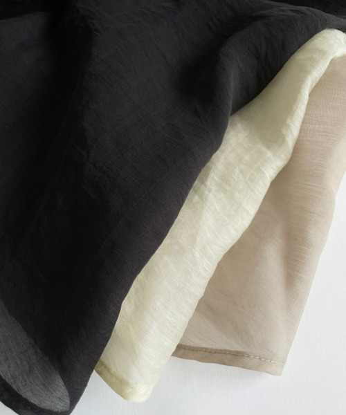 Libra Cue(リブラ キュー)の「ハーフスリーブピンタックブラウス(シャツ/ブラウス・レディース・ホワイト/ブラック/グレー・FREE)」の9枚目の写真