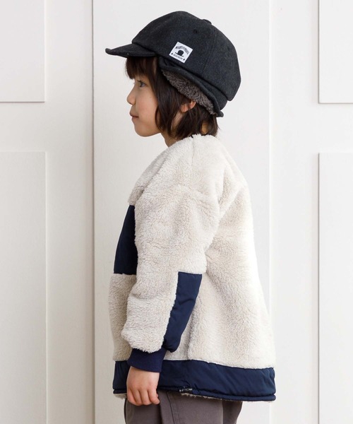 MAKE YOUR DAY（メイクユアデイ）の「裾切替両面ボアプルオーバー■80～140cm（スウェット・キッズ・チャコールグレー/モカ/アイボリー/ピンク・110/120/130/140/100/90/80）」の5枚目の写真