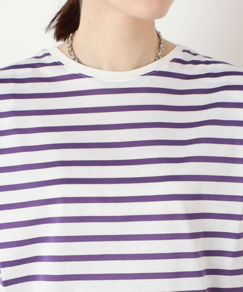 NOLLEY’S（ノーリーズ）の「シルケット天竺ボーダーノースリーブカットソー（Tシャツ/カットソー・レディース・パープル系その他4/ブラック系その他3/グリーン系その他3・36/38）」の9枚目の写真