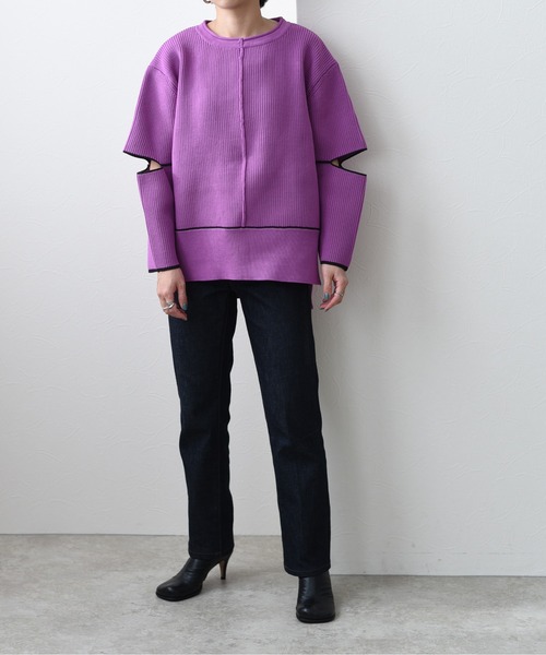 Eimee Law(エイミーロウ)の「配色リンキングスリットスリーブニットTOPS(ニット/セーター・レディース・ライトグレー/ブラウン/ピンク/ブルー・38)」の16枚目の写真