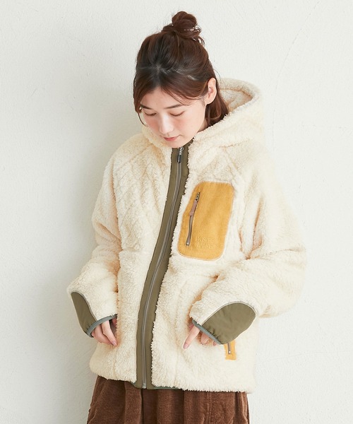 KRIFF MAYER Lady's Collection(クリフメイヤーレディースコレクション)の「シャギーボアフードJK(その他アウター・レディース・ベージュ/カーキ/レンガ/グレー/カラフル/ナチュラル/ネイビー・MEDIUM/LARGE)」の3枚目の写真