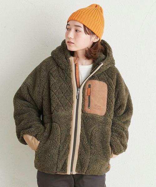 KRIFF MAYER Lady's Collection(クリフメイヤーレディースコレクション)の「シャギーボアフードJK(その他アウター・レディース・ベージュ/カーキ/レンガ/グレー/カラフル/ナチュラル/ネイビー・MEDIUM/LARGE)」の4枚目の写真